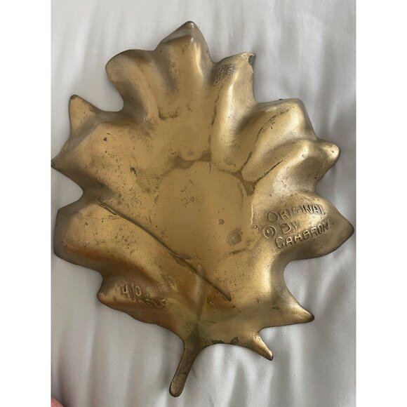 Original By Cambron Vintage Solid Brass 410 Maple Leaf Tray - Picture 8 of 13